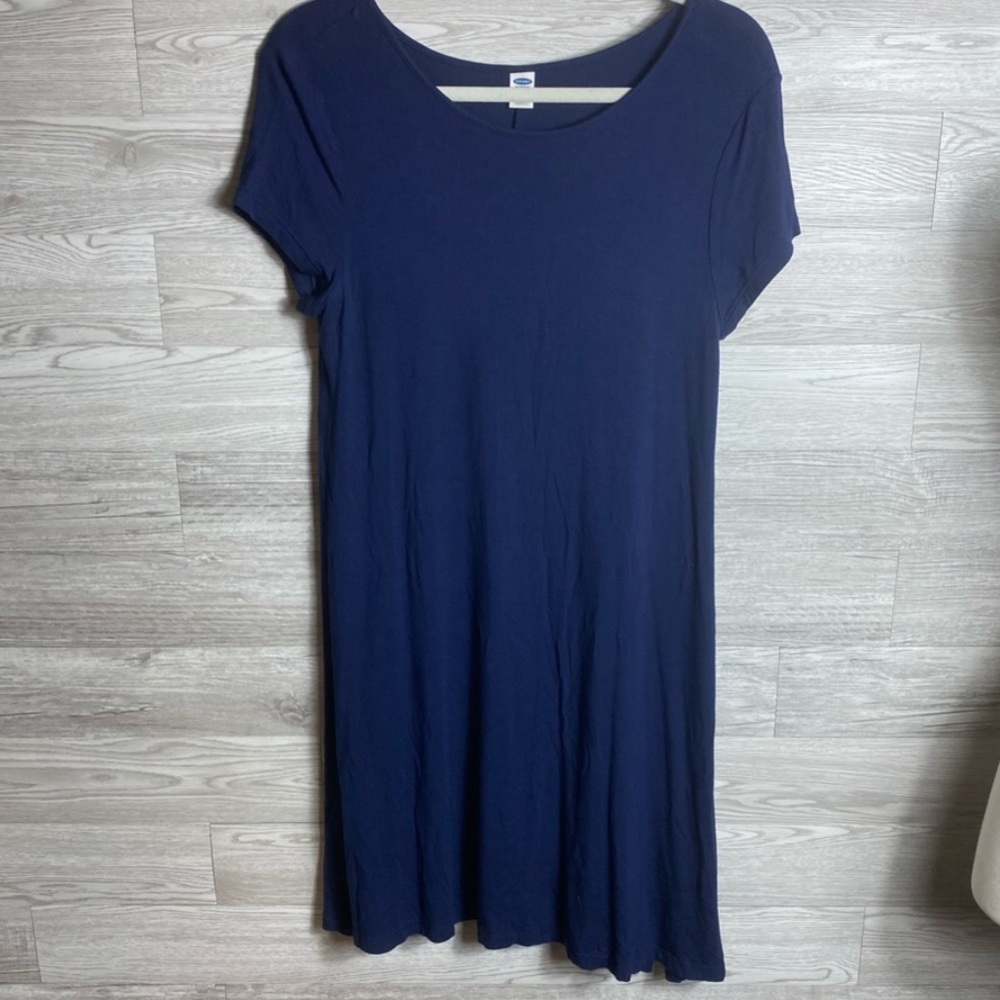T-Shirt Dress Midi Cap Sleeve Blue Summer Old Navy Medium